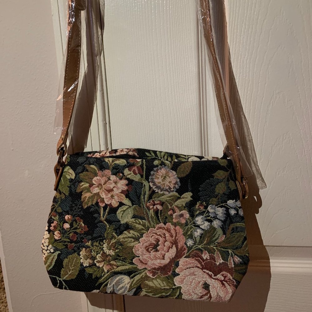 Signare Tapestry Navy & Pink Women’s Satchel Cross